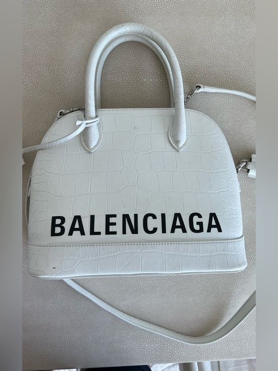 Balenciaga Handbags - Balenciaga White ville top handle bag with Black Logo